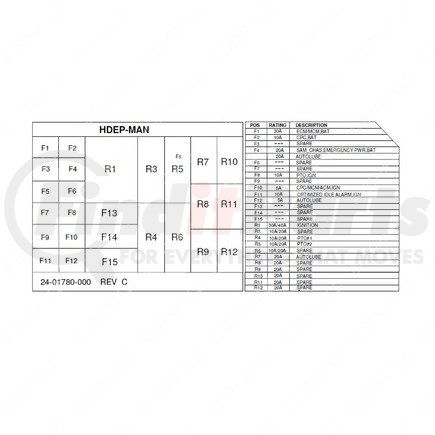 Freightliner 24-01780-000 LABEL-ELE