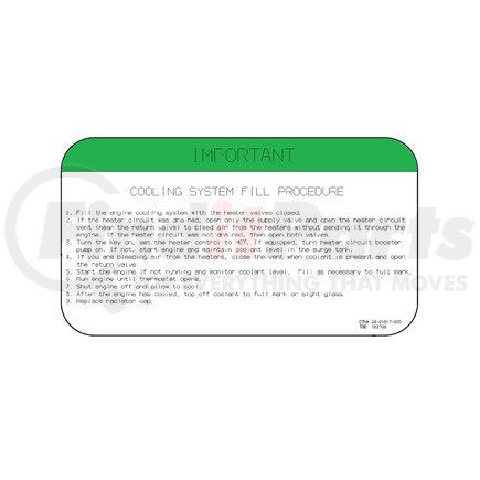 Freightliner 24-01817-000 LABEL-FILL,CLNT,2013