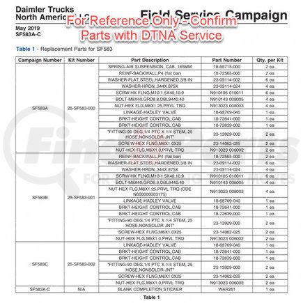 Freightliner 25-SF583-001 FTL CASCADIA CAB SHOCK MOUNTS