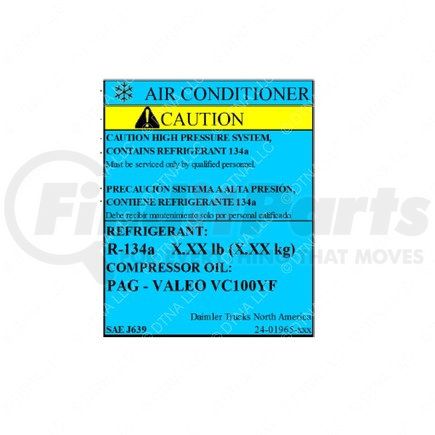 Freightliner 24-01965-008 LABEL-3.00LB,1.36KG,VALEO