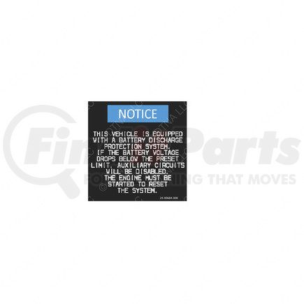 Freightliner 24-00684-000 LABEL-BAT DISCHRG PROT