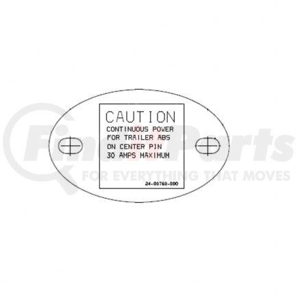 Freightliner 24-00760-000 PLATE,WARNING,ABS DELE