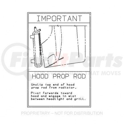 Freightliner 24-00743-000 DECAL-HOOD PROP ROD,D1