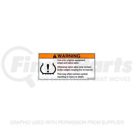 Freightliner 24-01422-000 LABEL-VALVE STEM WARNING