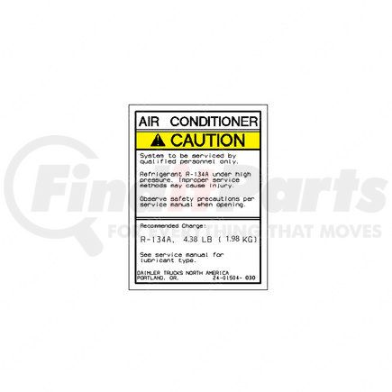 Freightliner 24-01504-030 LABEL-ENG 4.38LBS 1.98KG