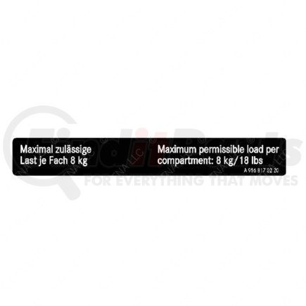 Freightliner A-956-817-02-20 INFORMATION LABEL