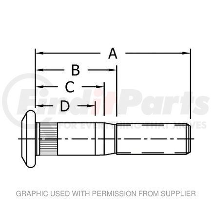 Freightliner CM10001408 STUD WHEEL LH