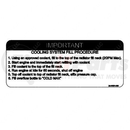 Freightliner 24-01874-000 LABEL-FILL,COOLANT,GAS,MT