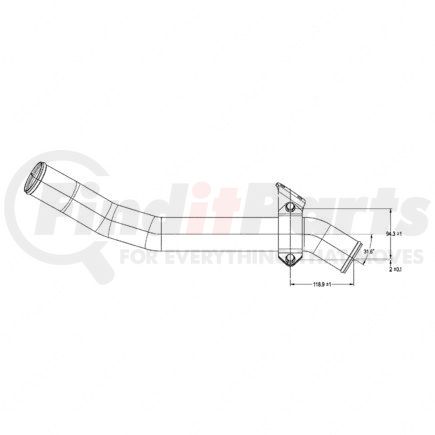 Freightliner A05-34593-000 TUBE-CLNT,LWR,P4,K105,DD16,M/T