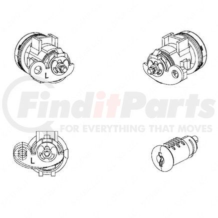 Freightliner A22-63159-407 LOCKSET-4 KEY,KEY CODE FT1007