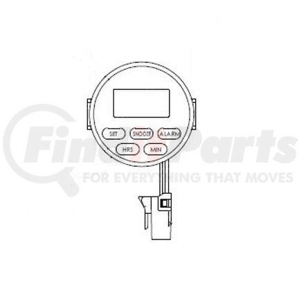 Freightliner A22-69344-001 CLOCK DIGITL ALRM GRN DISP W/C