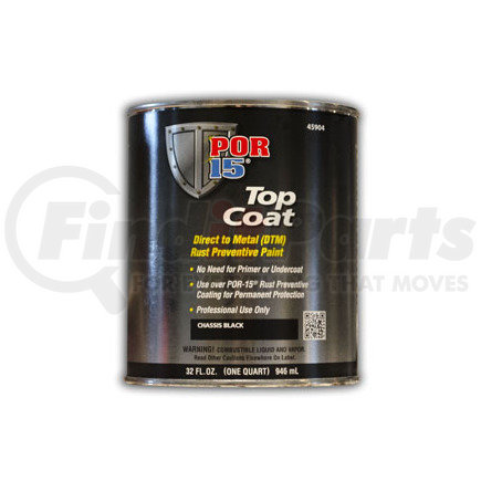 Absolute Coatings (POR15) 45904 Top Coat, Chassis Black, Quart