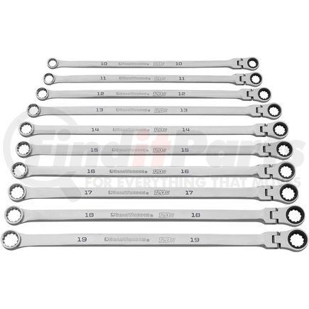 GEARWRENCH 86126 120XP Universal Spline Metric XL Flex GearBox Ratcheting Wrench Set, 10Pc