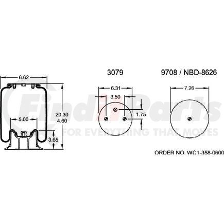 Firestone W013585712 Airide Air Spring Reversible Sleeve 1T14C-7