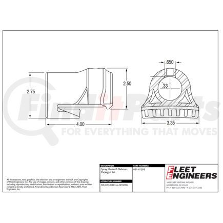 Fleet Engineers 031-01293 Replacement SlideTrax« for Spray Master« FRX-19 Series Fenders