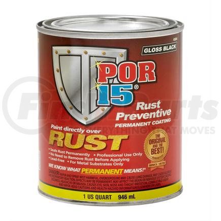 POR 15 45404 POR-15 RUST PREV SEMI-GLOSS BLK QT