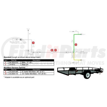 Phillips Industries 34-1824-072 Trailer Harness - Main, 72" (6 Ft.)