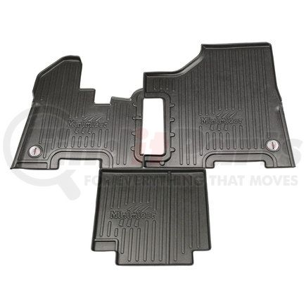 Minimizer FKPB6B-MIN Floor Mats - Black, 3 Piece, Front, Center Row, For Peterbilt