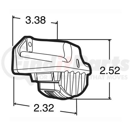 Truck-Lite 150113 15 Series, Incandescent, 1 Bulb, License Light, Rectangular, Gray Bracket Mount, PL-10, 12V, Kit, Bulk