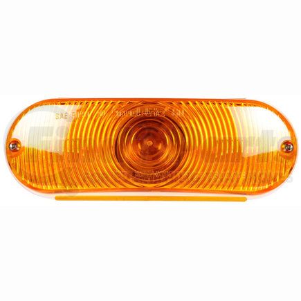 Truck-Lite 60302Y 60 Series, Incandescent, Yellow Oval, 1 Bulb, Front/Park/Turn, Black PVC, Grommet Mount, 12V, Hardwired, Stripped End/Ring Terminal, Kit