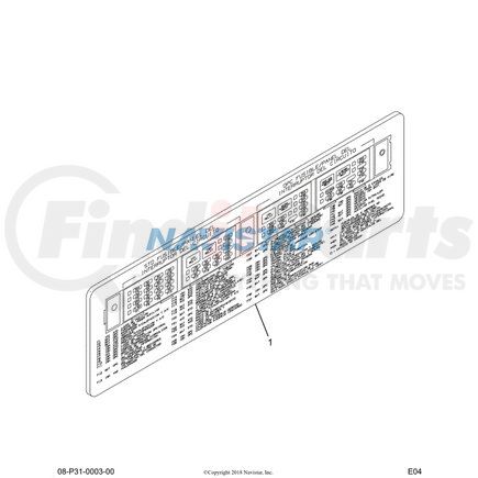 Navistar 3588090C6 INTERNATIONAL PROD GRAPH IP FUSE PNL ENGLISH