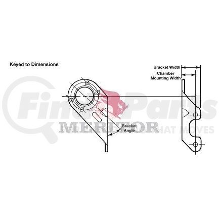 Meritor 3299Y5719 Meritor Genuine Air Disc Brake - Chamber Bracket Assembly