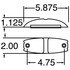 1233A by TRUCK-LITE - Signal-Stat, Shock Mount, Incandescent, Yellow Rectangular, 2 Bulb, Marker Clearance Light, P2, 2 Screw, Hardwired, Stripped End, 12V