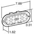 60062R by TRUCK-LITE - 60 Series, LED, High Mounted Stop Light, 26 Diode, Oval Red Polycarbonate, Gray Flange Mount, Fit 'N Forget S.S., Straight PL-2, 12V, Kit