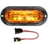 60097Y by TRUCK-LITE - 60 Series, LED, Yellow Oval, 44 Diode, Front/Park/Turn, Black ABS, Flange Mount, 12V, Fit 'N Forget S.S., Straight PL-3 Female, Kit