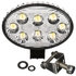 81933 by TRUCK-LITE - Signal-Stat 3" x 5", Oval LED Work Light, Black, 8 Diode, 1900 Lumen, Stripped End, 12-24V, Bulk