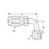 24706N466 by WEATHERHEAD - Eaton Weatherhead 247 N series Field Attachable Hose Fittings SAE 45 Female Swivel 90 Elbow