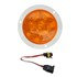 44093Y by TRUCK-LITE - Super 44, LED, Yellow Round, 6 Diode, Front/Park/Turn, White Polycarbonate, Flange, 12V, Fit 'N Forget S.S., Female PL-3, Kit