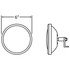 97621 by TRUCK-LITE - Convex Mirror - 6 In., Silver Stainless Steel, Round, Universal Mount
