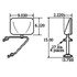 97750 by TRUCK-LITE - 6.25 x 9.75 In., Chrome Plastic, Flat Mirror, Universal